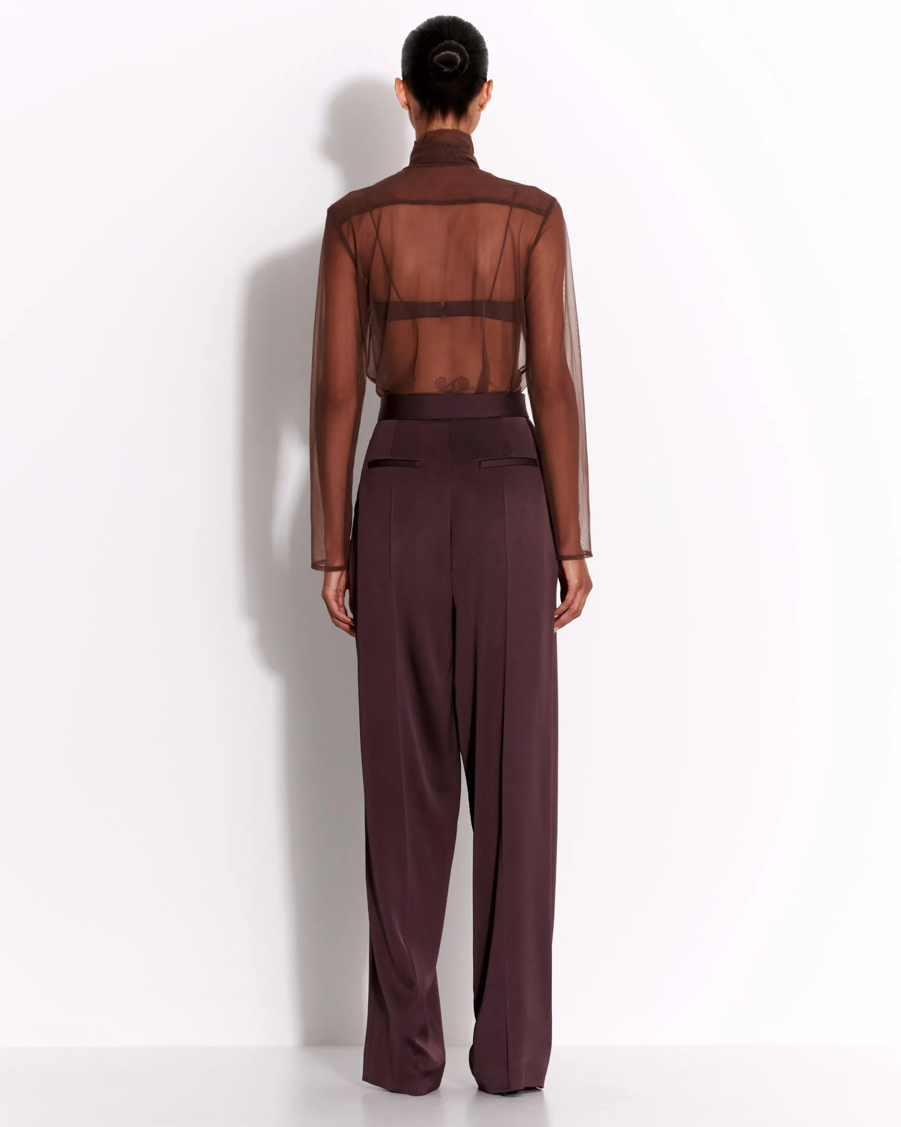 Alex Perry Bow Shirt in Fine Mesh