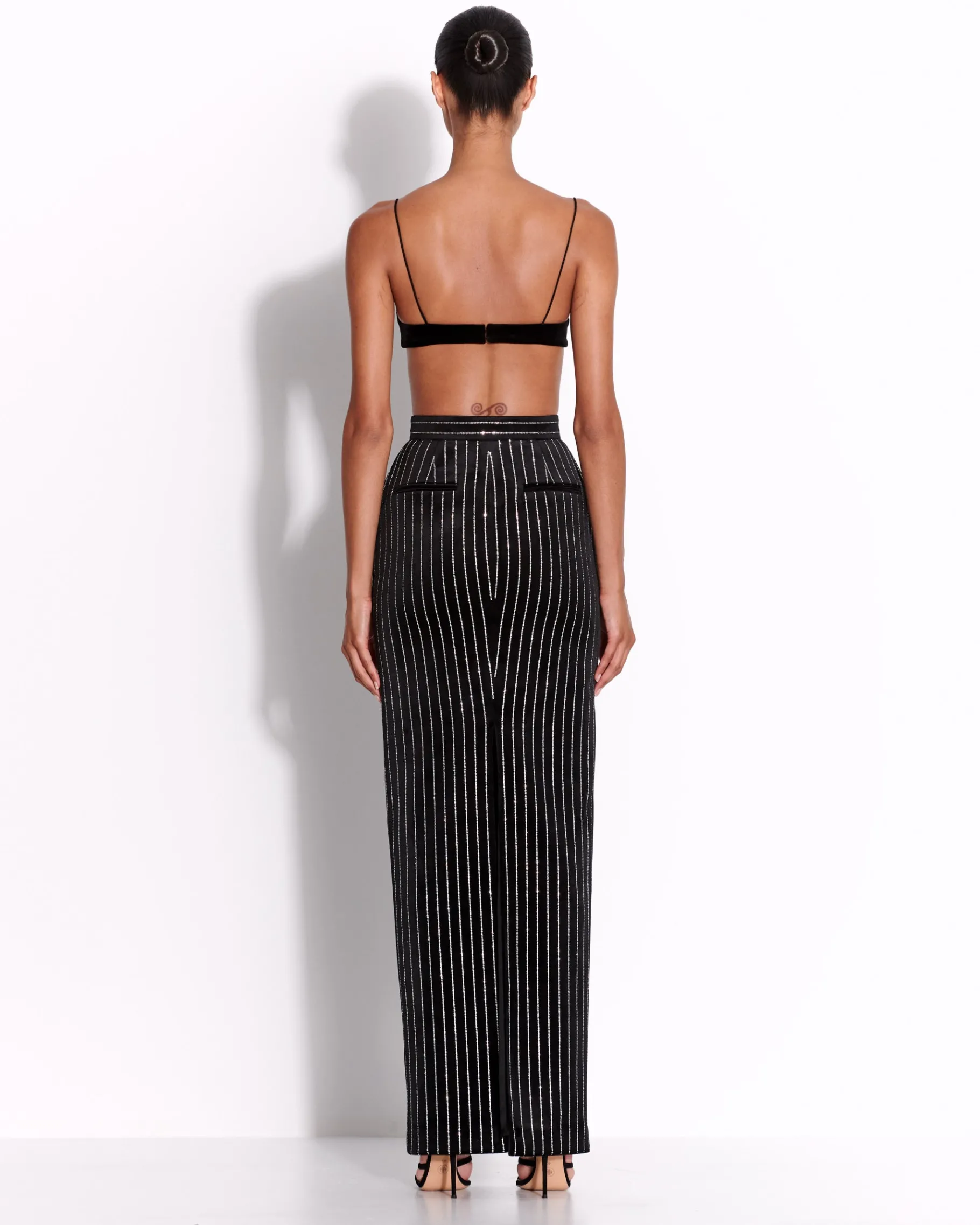Alex Perry Bra Top in Crystal Velvet