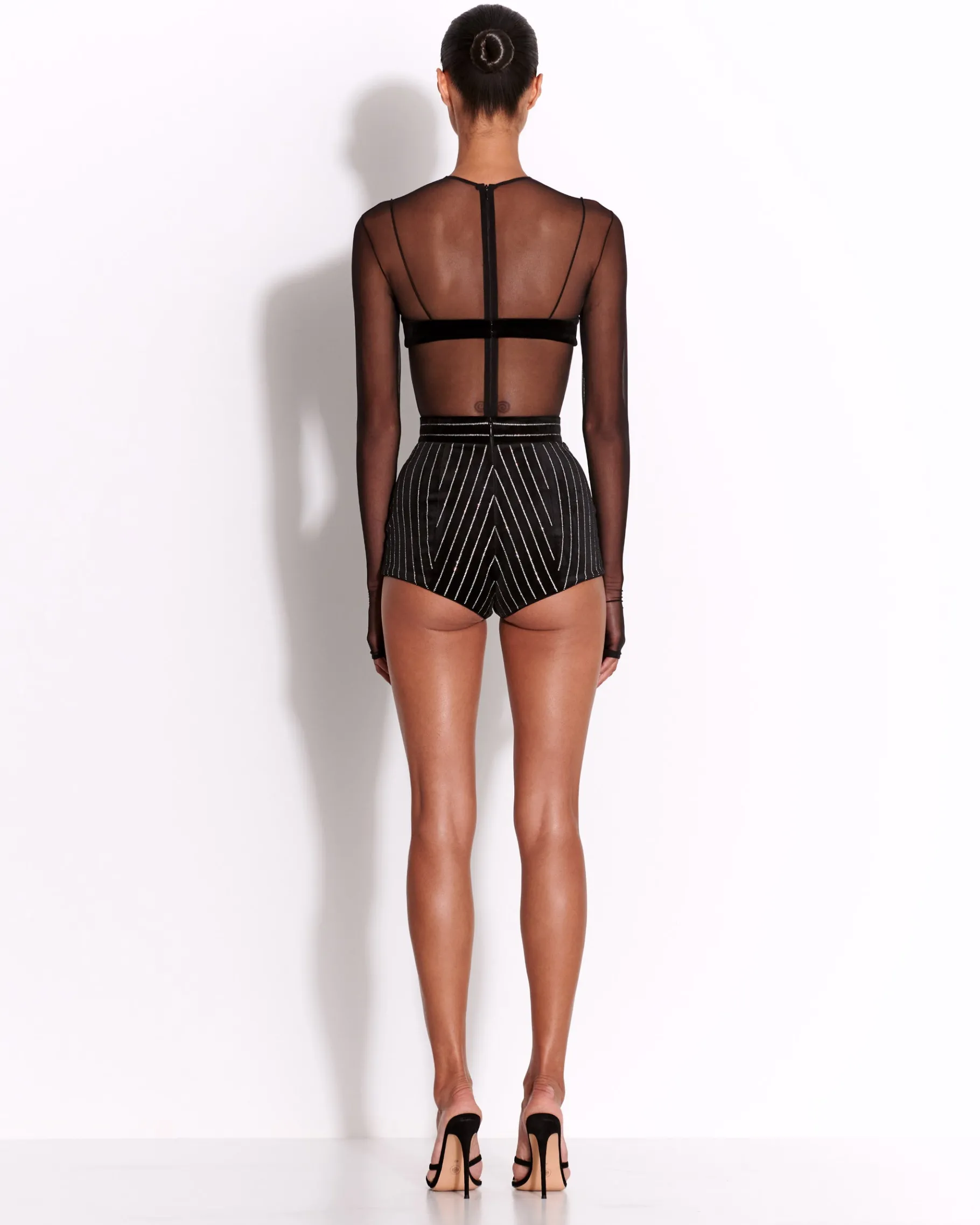 Alex Perry Bra Top in Crystal Velvet