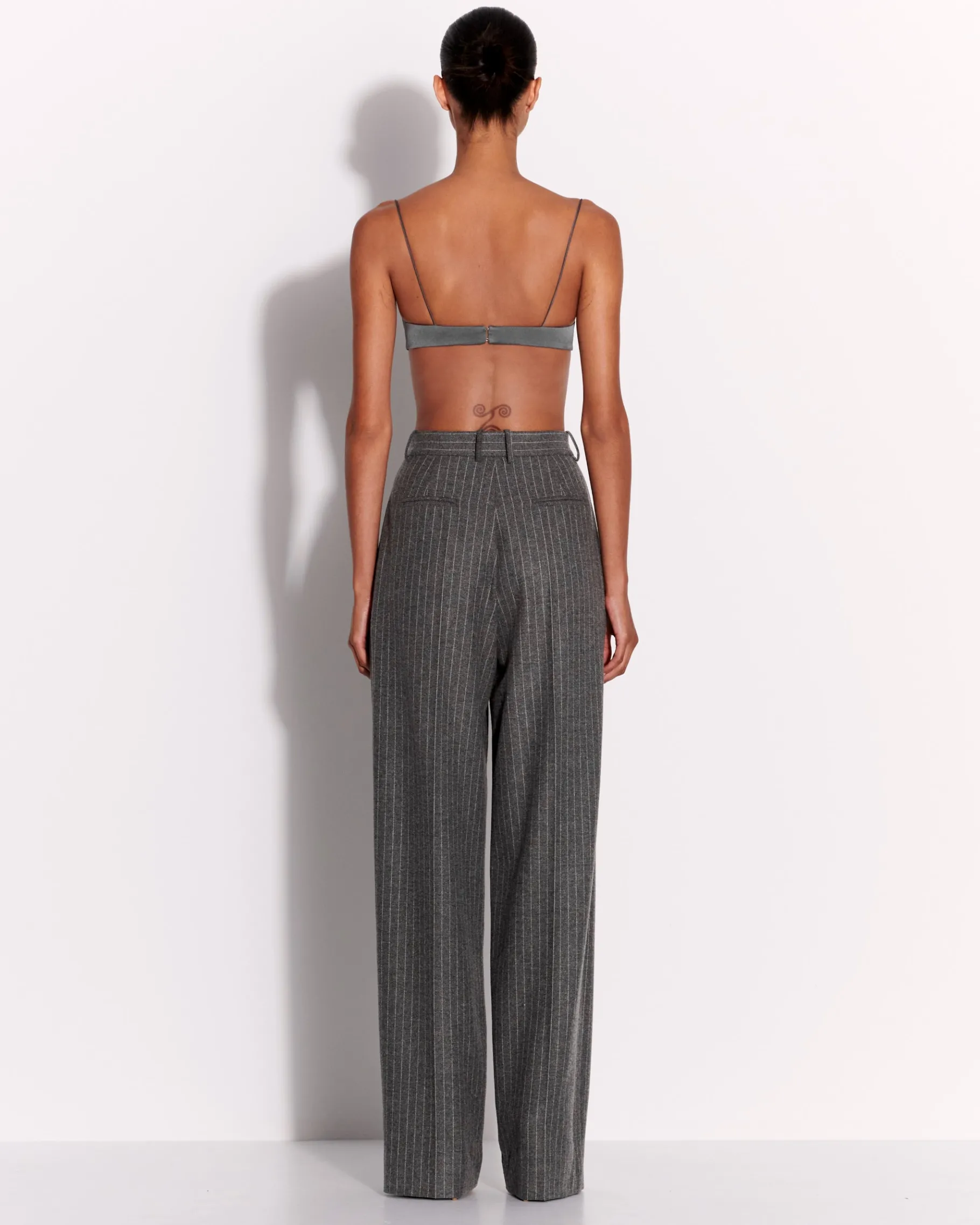 Alex Perry Bra Top in Wool Pinstripe