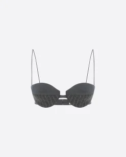 Alex Perry Bra Top in Wool Pinstripe