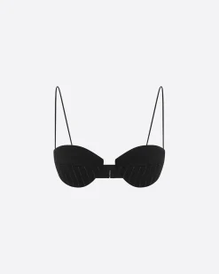 Alex Perry Bra Top in Wool Pinstripe