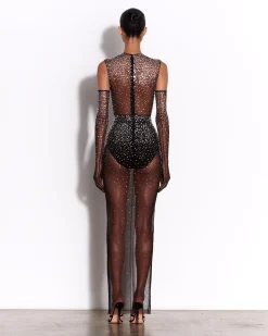 Alex Perry Column Skirt in Crystal Mesh