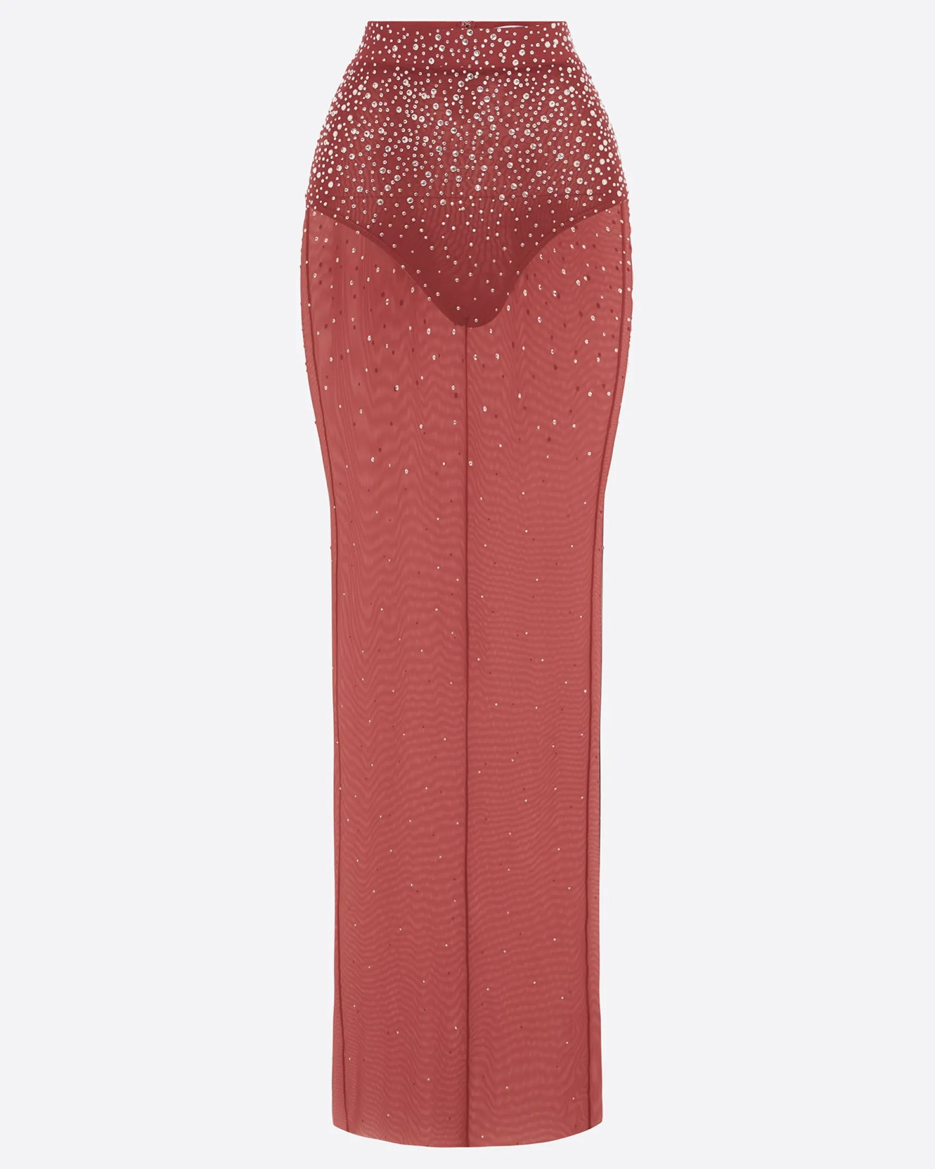 Alex Perry Column Skirt in Crystal Mesh