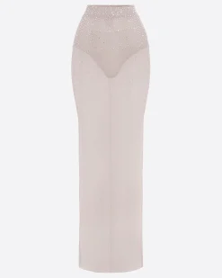 Alex Perry Column Skirt in Crystal Mesh