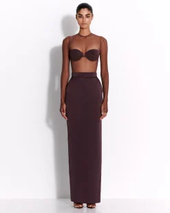 Alex Perry Column Skirt in Satin Crepe