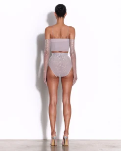 Alex Perry Corset Top in Stretch Mesh