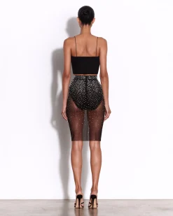 Alex Perry Corset Top in Stretch Mesh