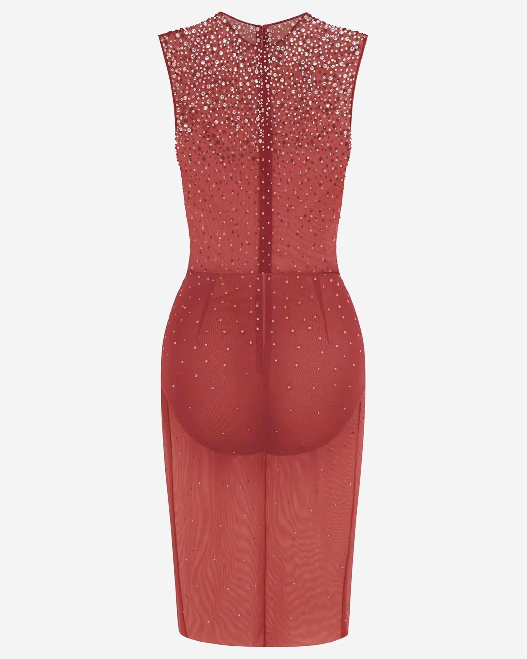 Alex Perry Crew Dress in Crystal Mesh