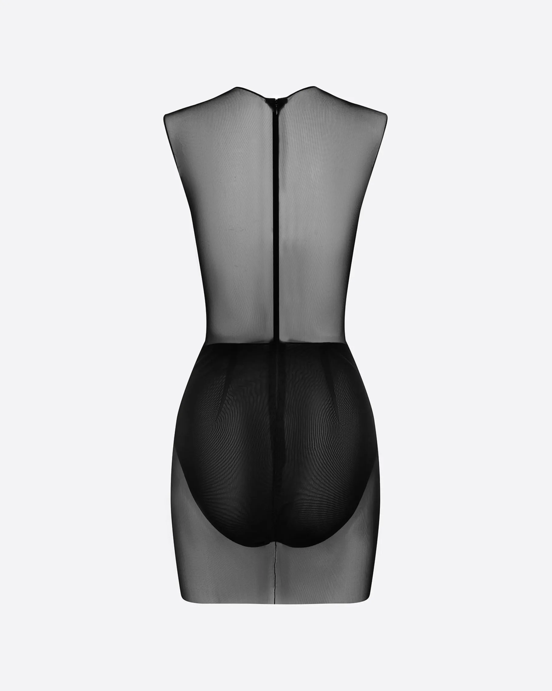 Alex Perry Crew Mini Dress in Fine Mesh
