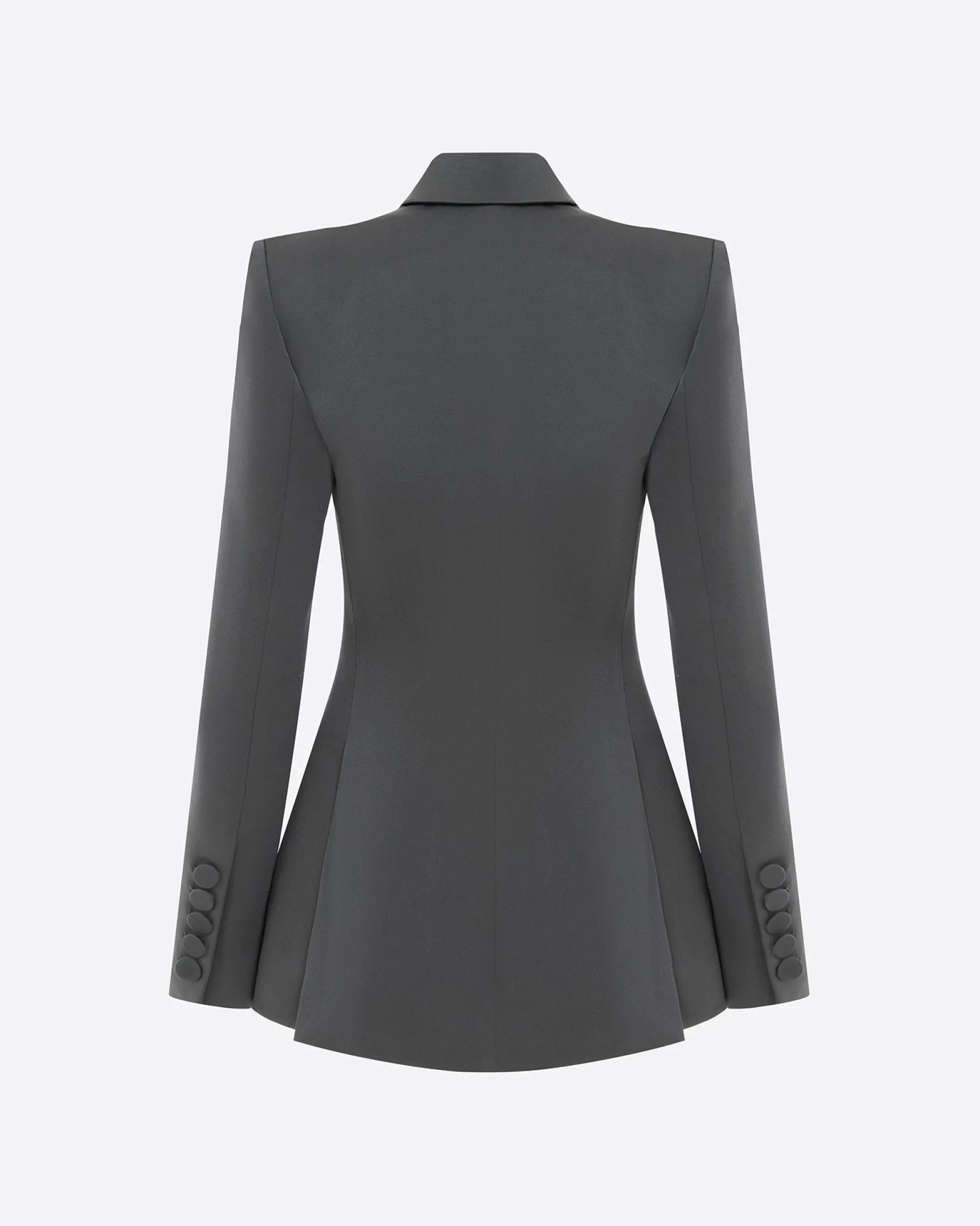 Alex Perry Double Breasted Fitted Blazer in Satin Crepe