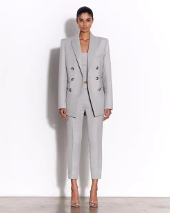 Alex Perry Double Breasted Oversized Blazer in Wool Suiting