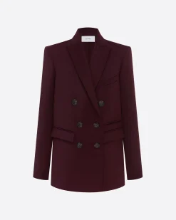 Alex Perry Double Breasted Oversized Blazer in Wool Suiting