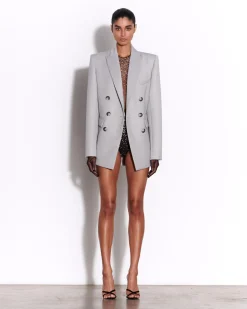 Alex Perry Double Breasted Oversized Blazer in Wool Suiting