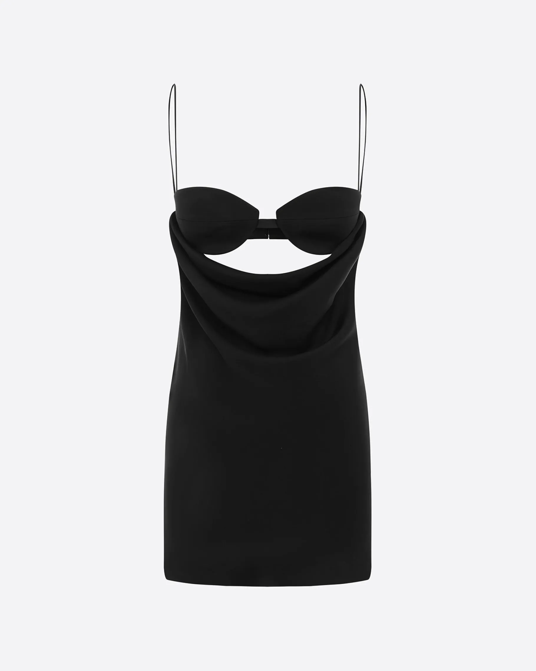 Alex Perry Drape Cut Out Mini Dress in Satin Crepe