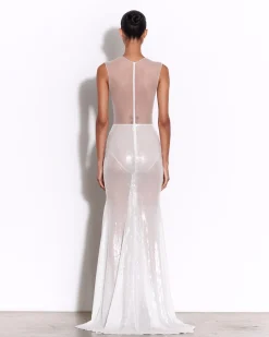 Alex Perry Drape Gown in Fine Mesh and Sequin