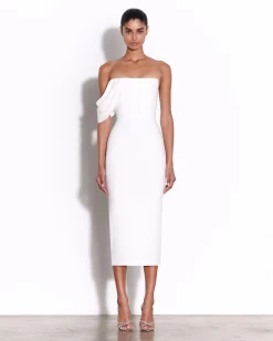 Alex Perry Draped Corset Dress in Crepe