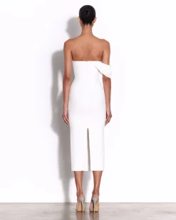 Alex Perry Draped Corset Dress in Crepe