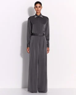 Alex Perry Fitted Shirt in Satin Crepe