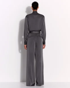 Alex Perry Fitted Shirt in Satin Crepe