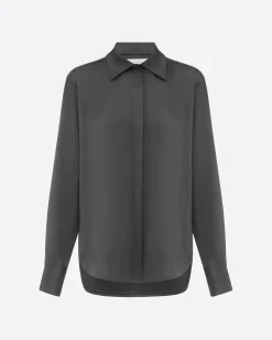 Alex Perry Fitted Shirt in Satin Crepe