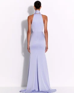 Alex Perry Halter Scarf Gown in Satin Crepe