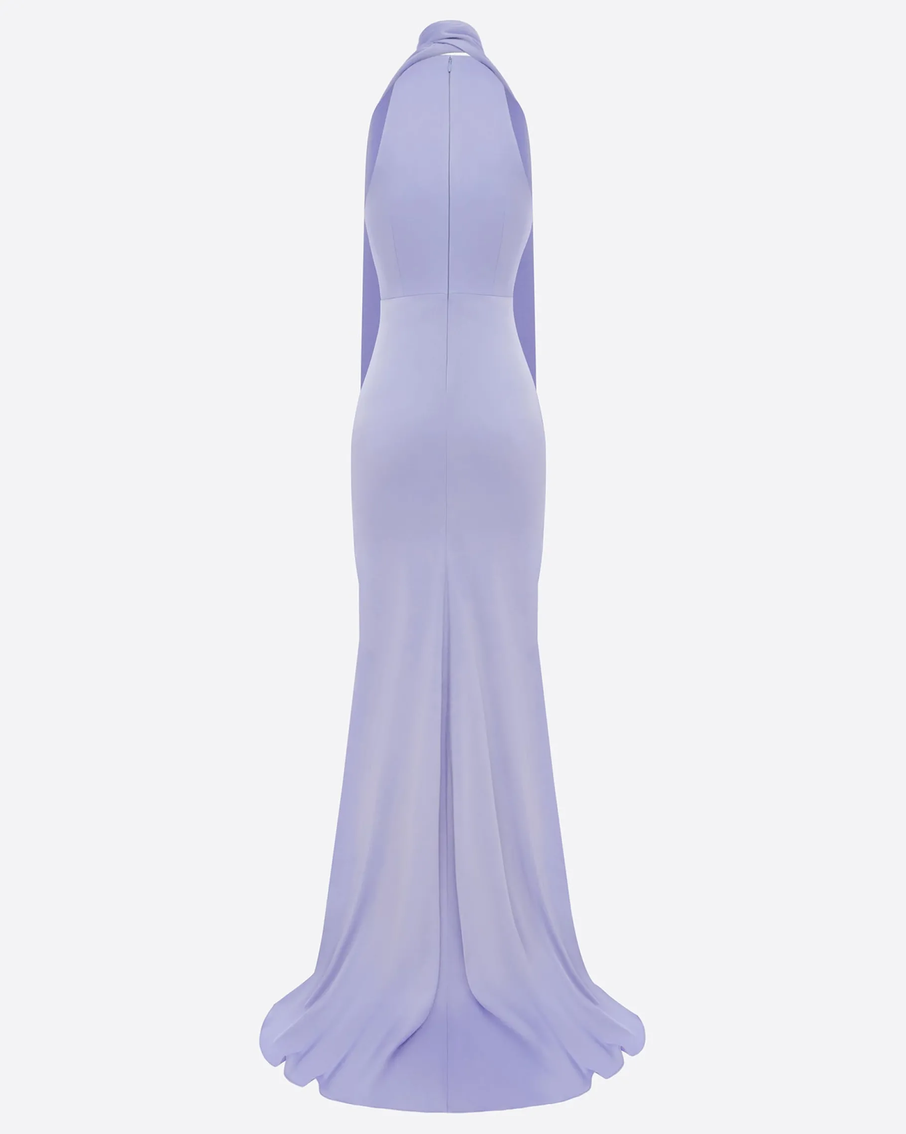 Alex Perry Halter Scarf Gown in Satin Crepe