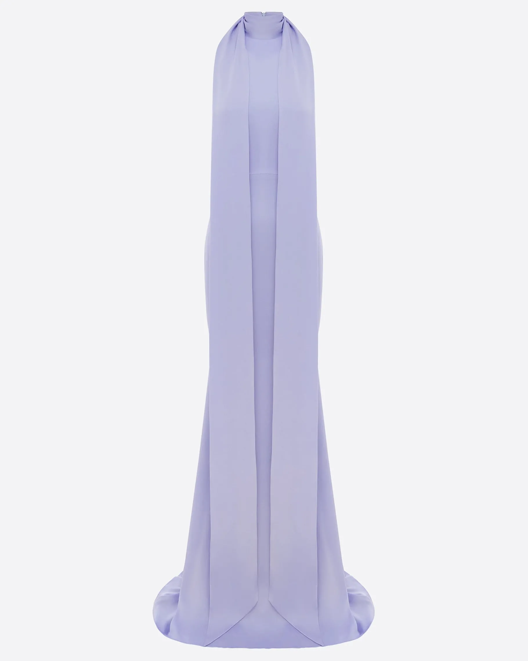 Alex Perry Halter Scarf Gown in Satin Crepe