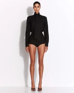Alex Perry Hot Pant in Wool Pinstripe