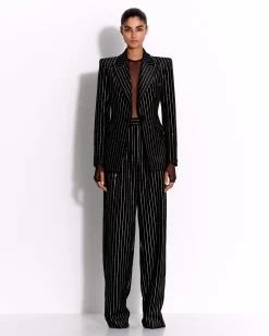 Alex Perry Long Sleeve Bodysuit in Fine Mesh