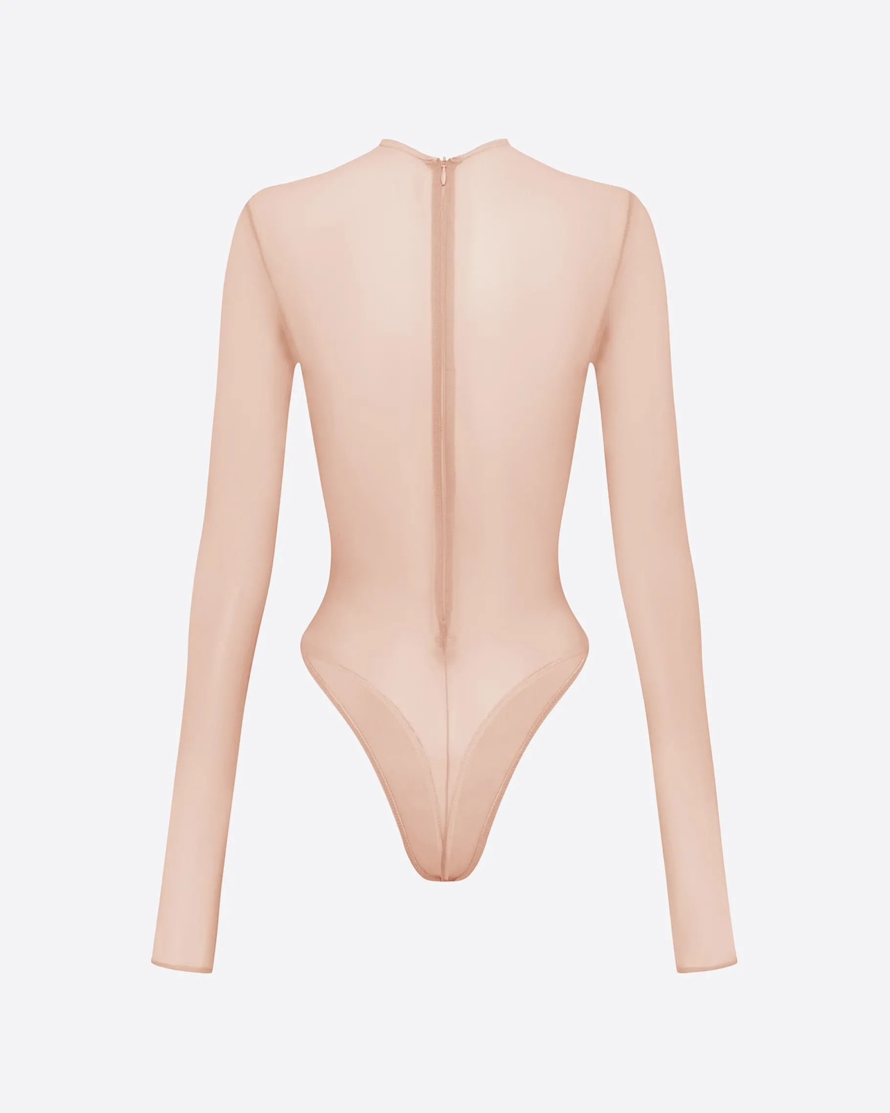 Alex Perry Long Sleeve Bodysuit in Fine Mesh