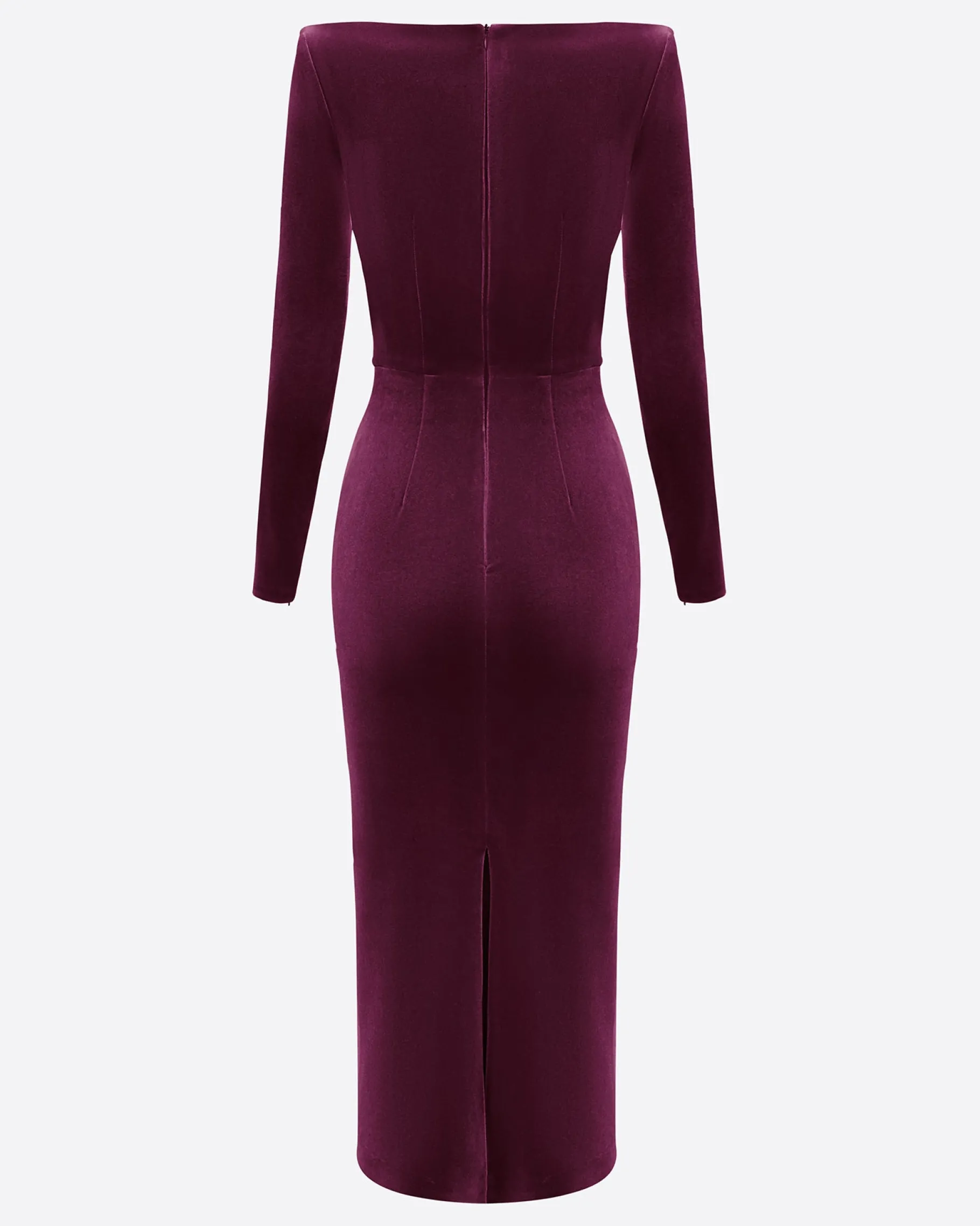 Alex Perry Long Sleeve Drape Dress in Velvet