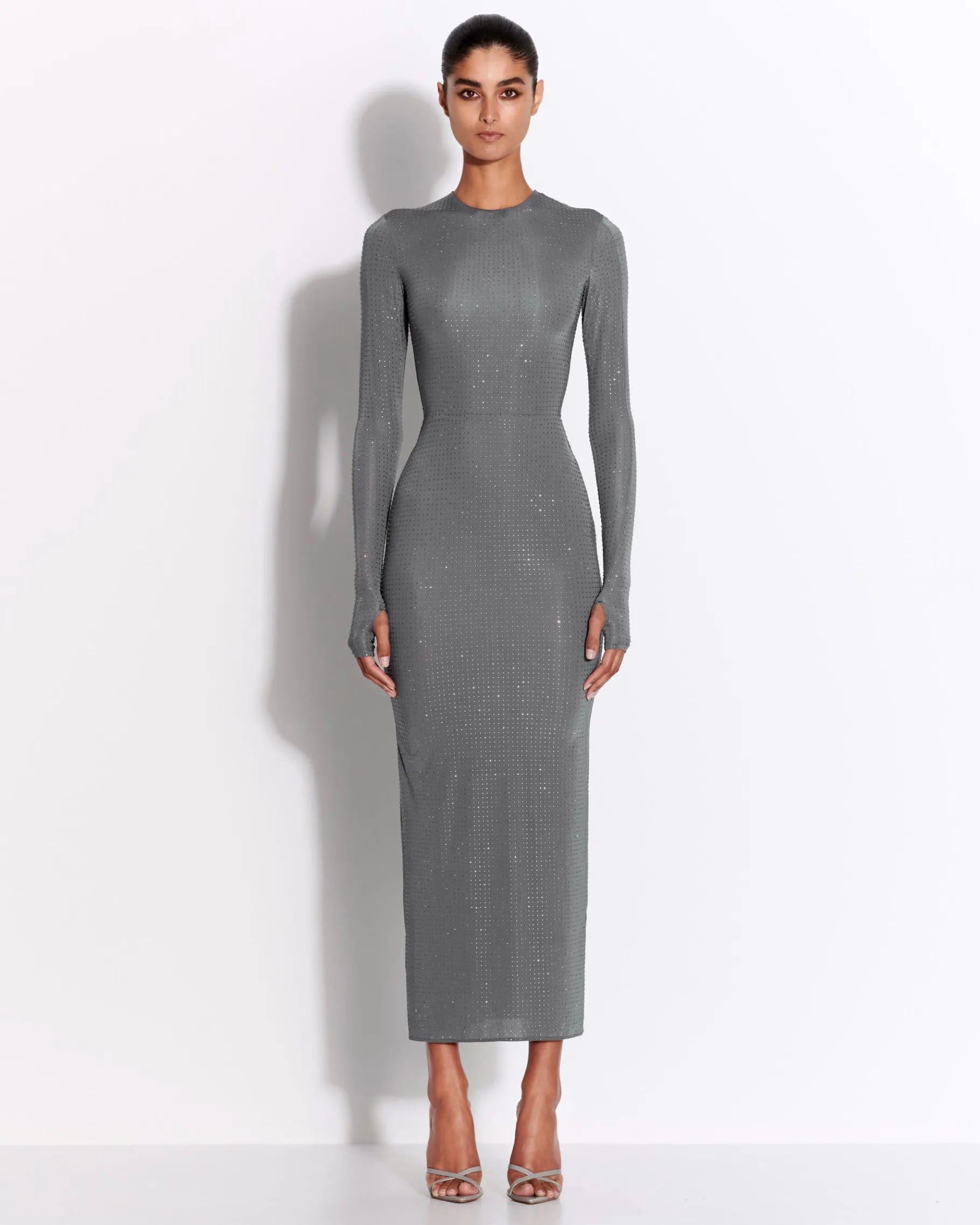 Alex Perry Long Sleeve Dress in Crystal Jersey