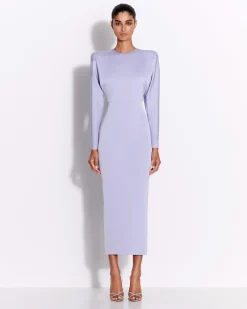 Alex Perry Long Sleeve Dress in Satin Crepe