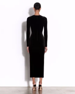 Alex Perry Long Sleeve Dress in Velvet
