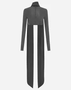 Alex Perry Long Sleeve Scarf Crop Top in Crystal Jersey