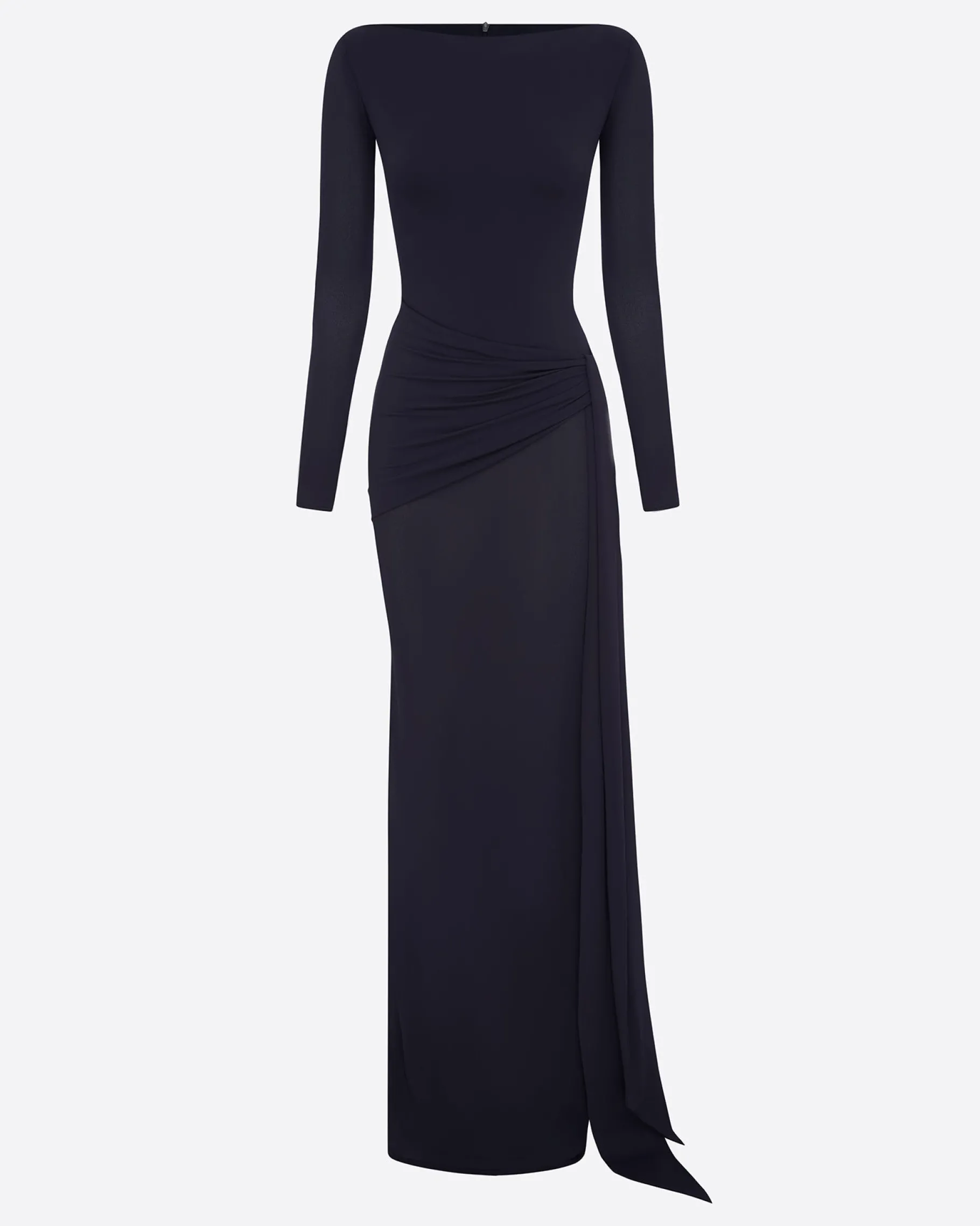 Alex Perry Long Sleeve Twist Column in Crepe Jersey
