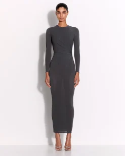 Alex Perry Long Sleeve Twist Dress in Crepe Jersey