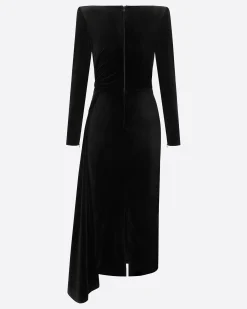 Alex Perry Long Sleeve Twist Dress in Velvet