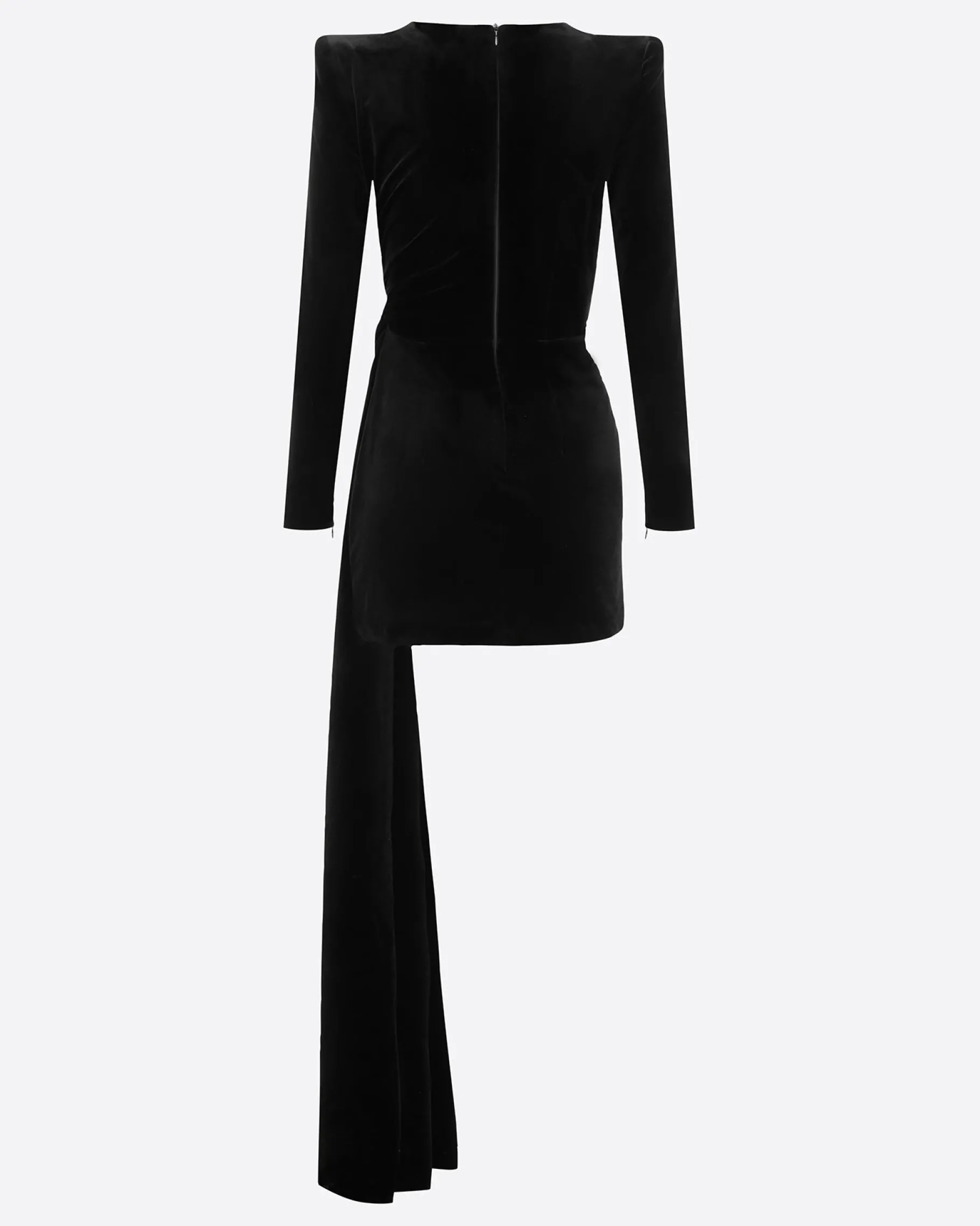 Alex Perry Long Sleeve Twist Mini Dress in Velvet