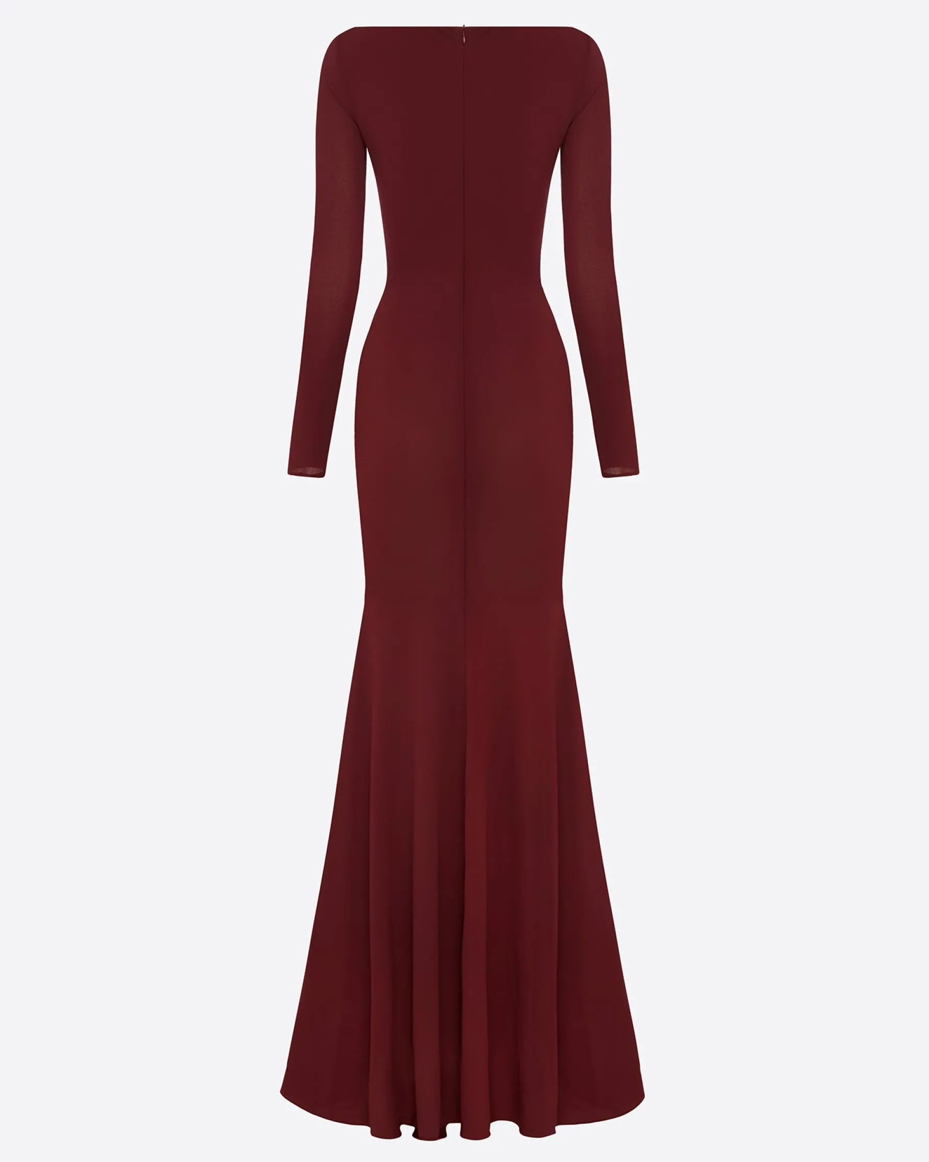 Alex Perry Long Sleeve Wrap Gown in Crepe Jersey