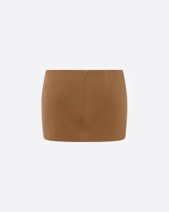 Alex Perry Low Rise Mini Skirt in Satin Crepe