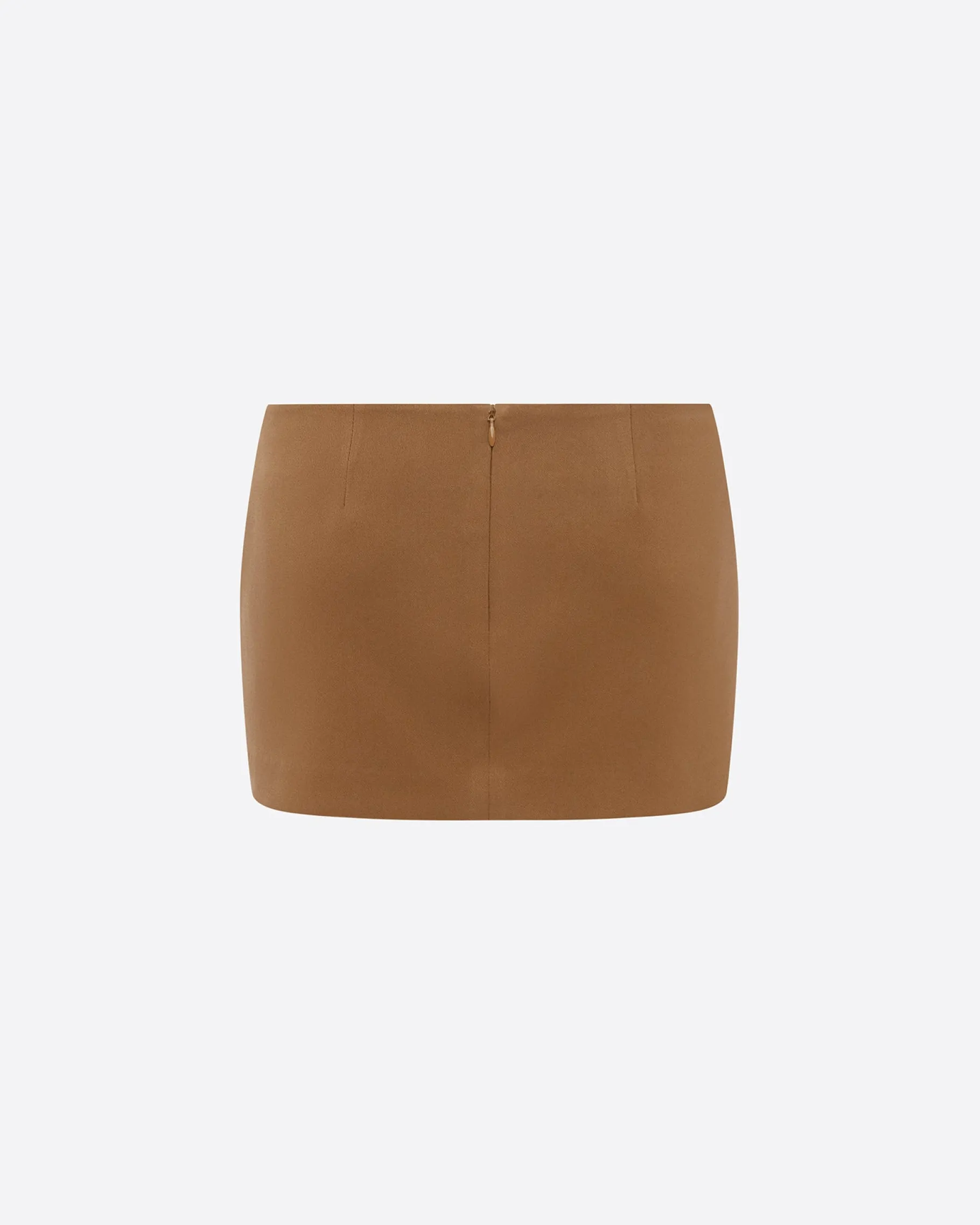 Alex Perry Low Rise Mini Skirt in Satin Crepe