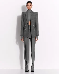 Alex Perry Low Rise Mini Skirt in Wool Pinstripe