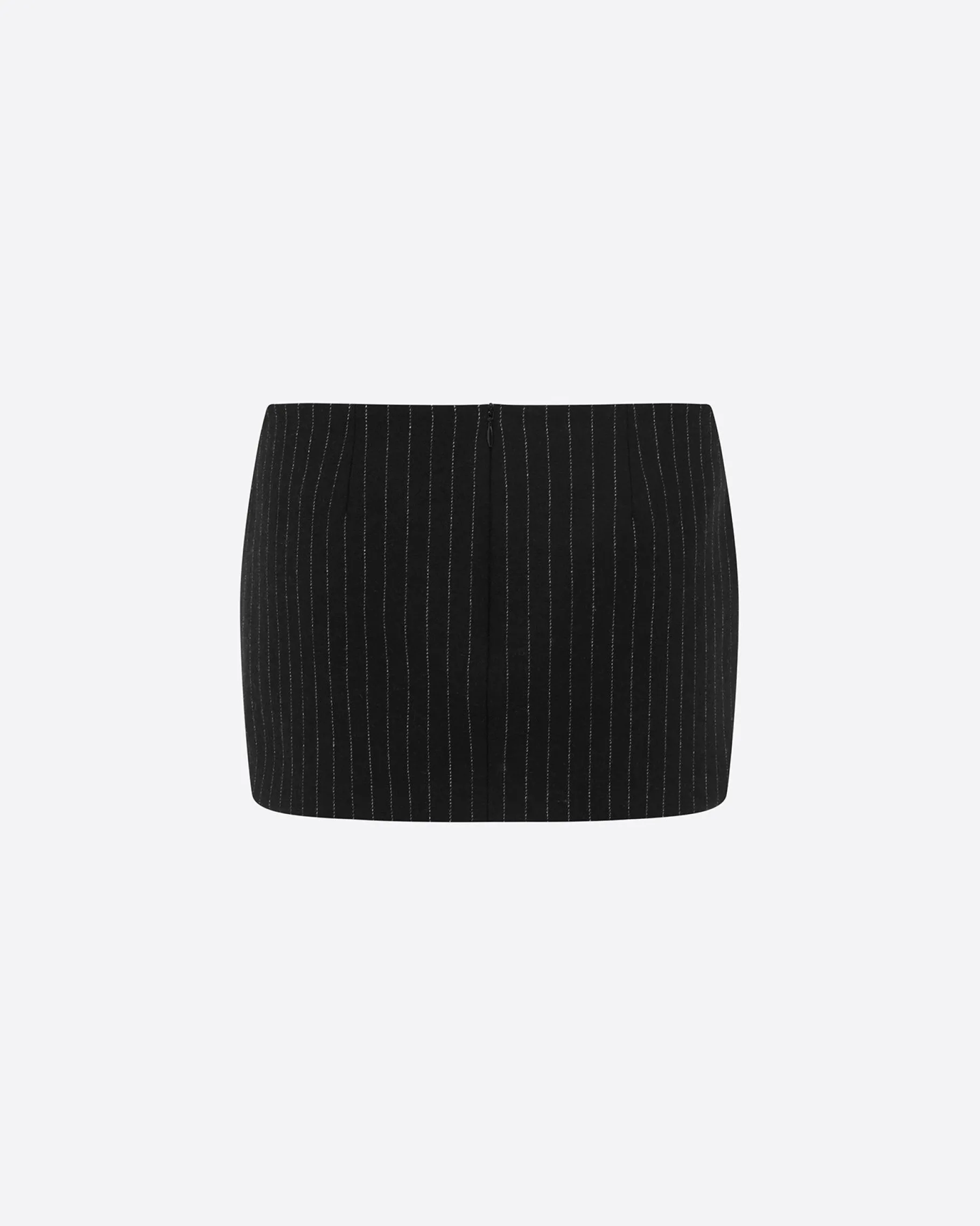 Alex Perry Low Rise Mini Skirt in Wool Pinstripe