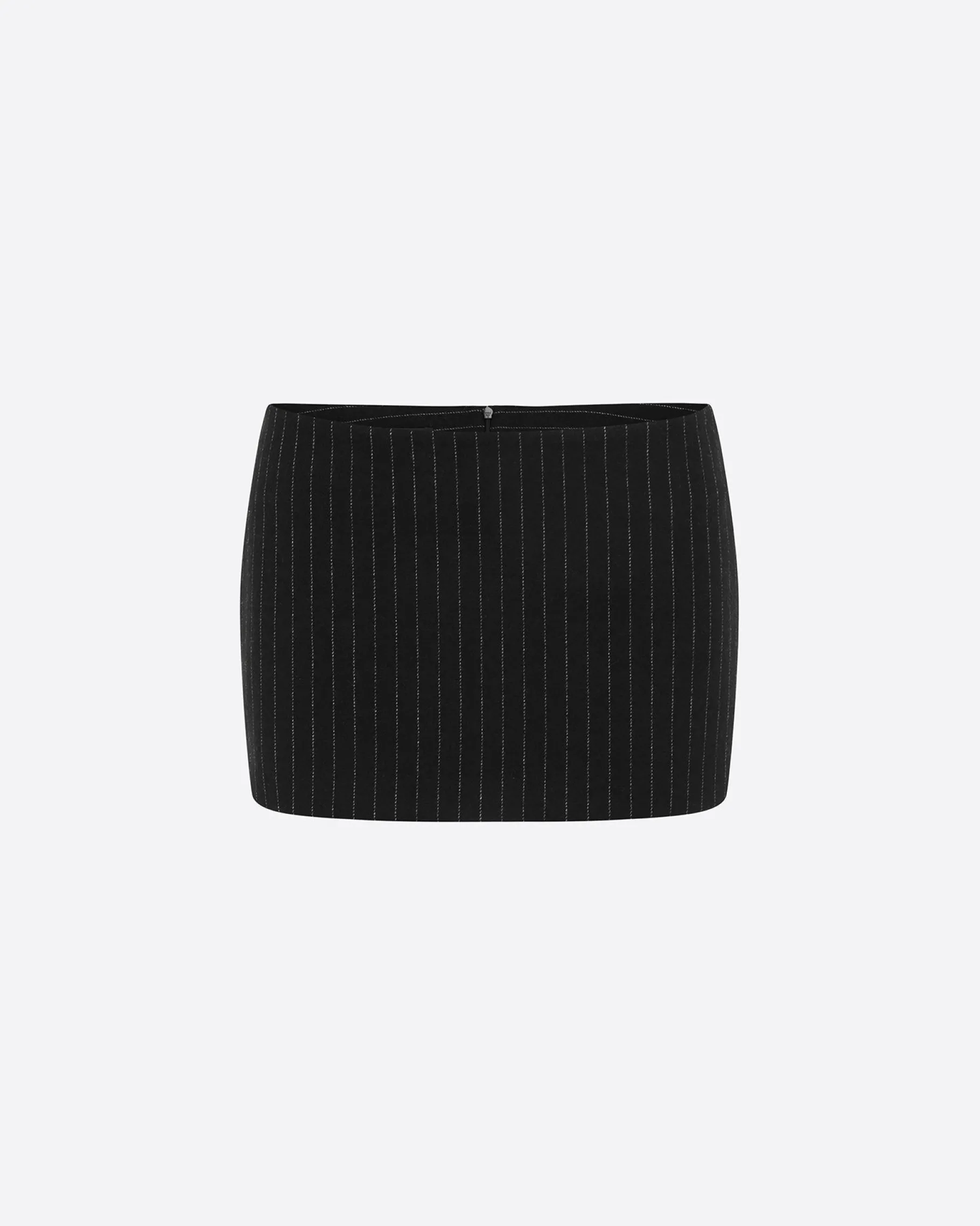 Alex Perry Low Rise Mini Skirt in Wool Pinstripe