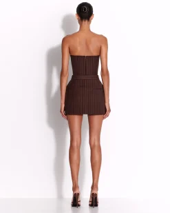 Alex Perry Mini Skirt in Lurex Pinstripe