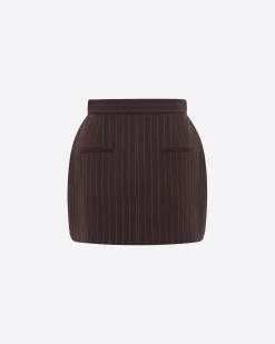 Alex Perry Mini Skirt in Lurex Pinstripe