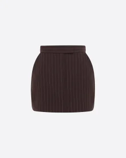 Alex Perry Mini Skirt in Lurex Pinstripe