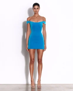 Alex Perry Off Shoulder Corset Mini Dress in Velvet